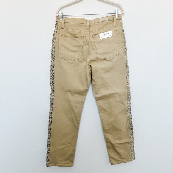 Adriano Goldschmied The Isabel Side Panel‎ High Rise Straight Crop Tan Size 31 - Picture 9 of 11